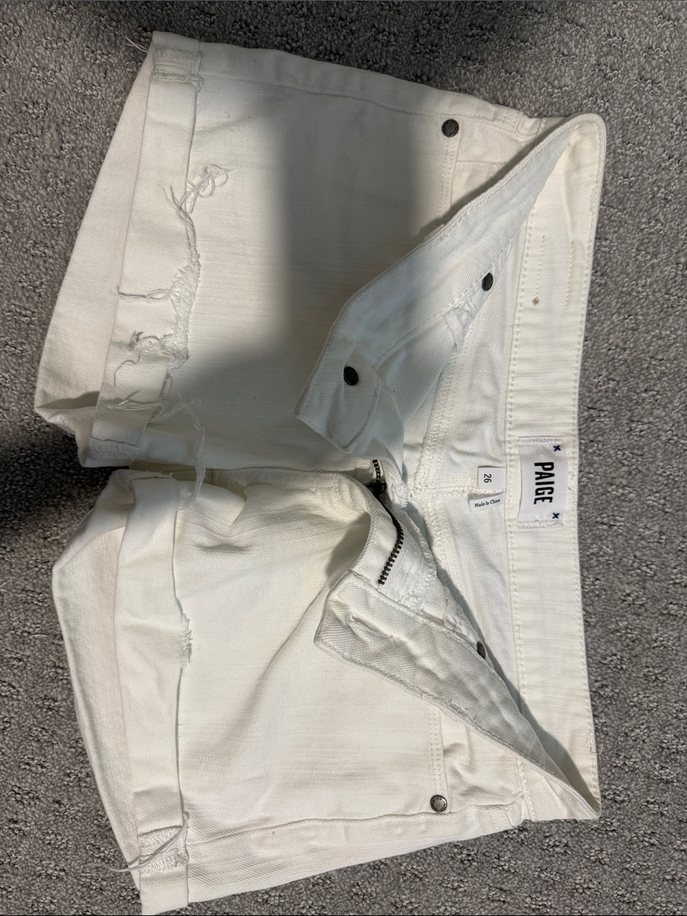 PAIGE White Distressed Denim Men's Shorts